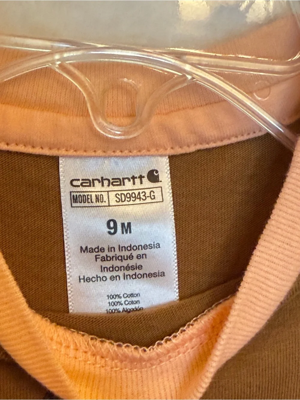 Carhartt Baby 9M Deer Floral Long Sleeve Coverall Brown Pink Fall 100% Cotton